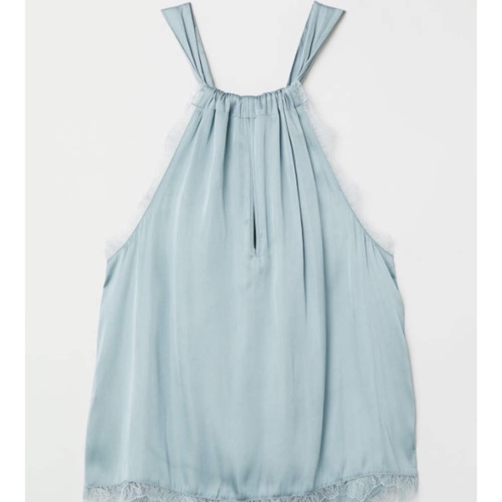 Blue Satin and lace H&M halter top